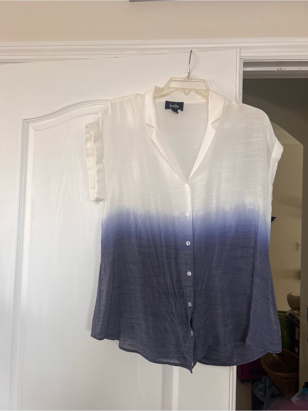 by & by Ivory to Navy Ombre Button-Down Blouse